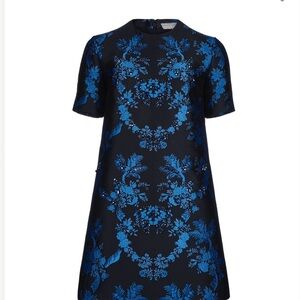 Stella McCartney Black and Blue Floral Mini Dress